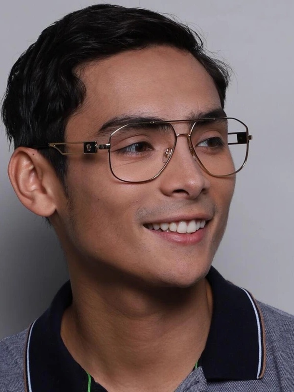 Versace Men's Aviator Glasses Frame ve1287 gunmetal silver